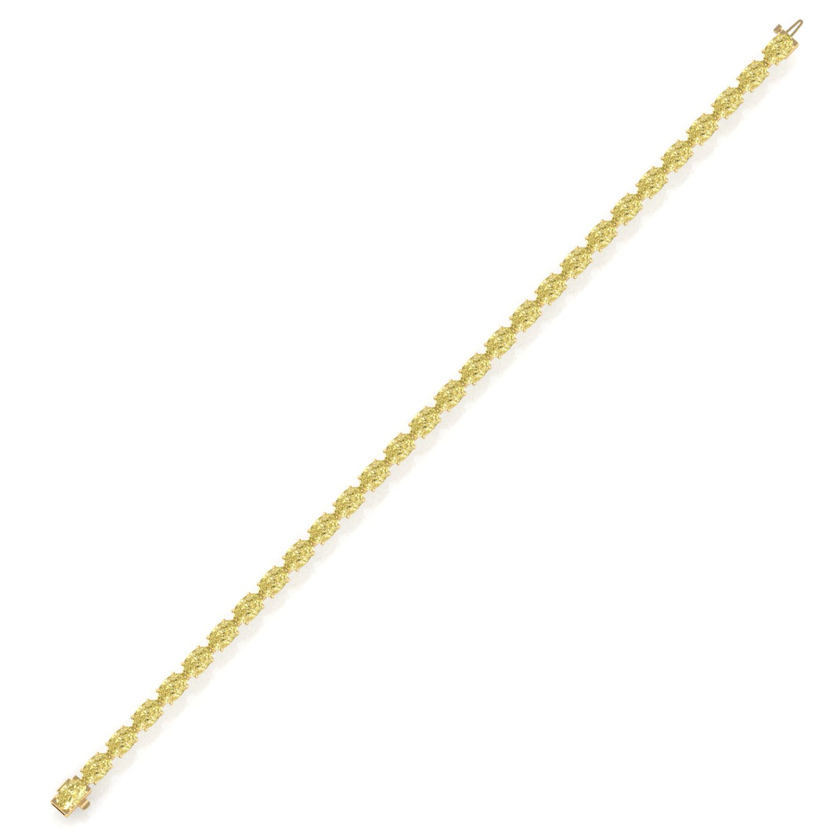 Prong set natural fancy yellow diamond tennis bracelet