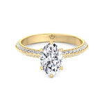 Violeza - Oval Shape Diamond Engagement Ring with Duet Pave Band - Gem Jewelers Co