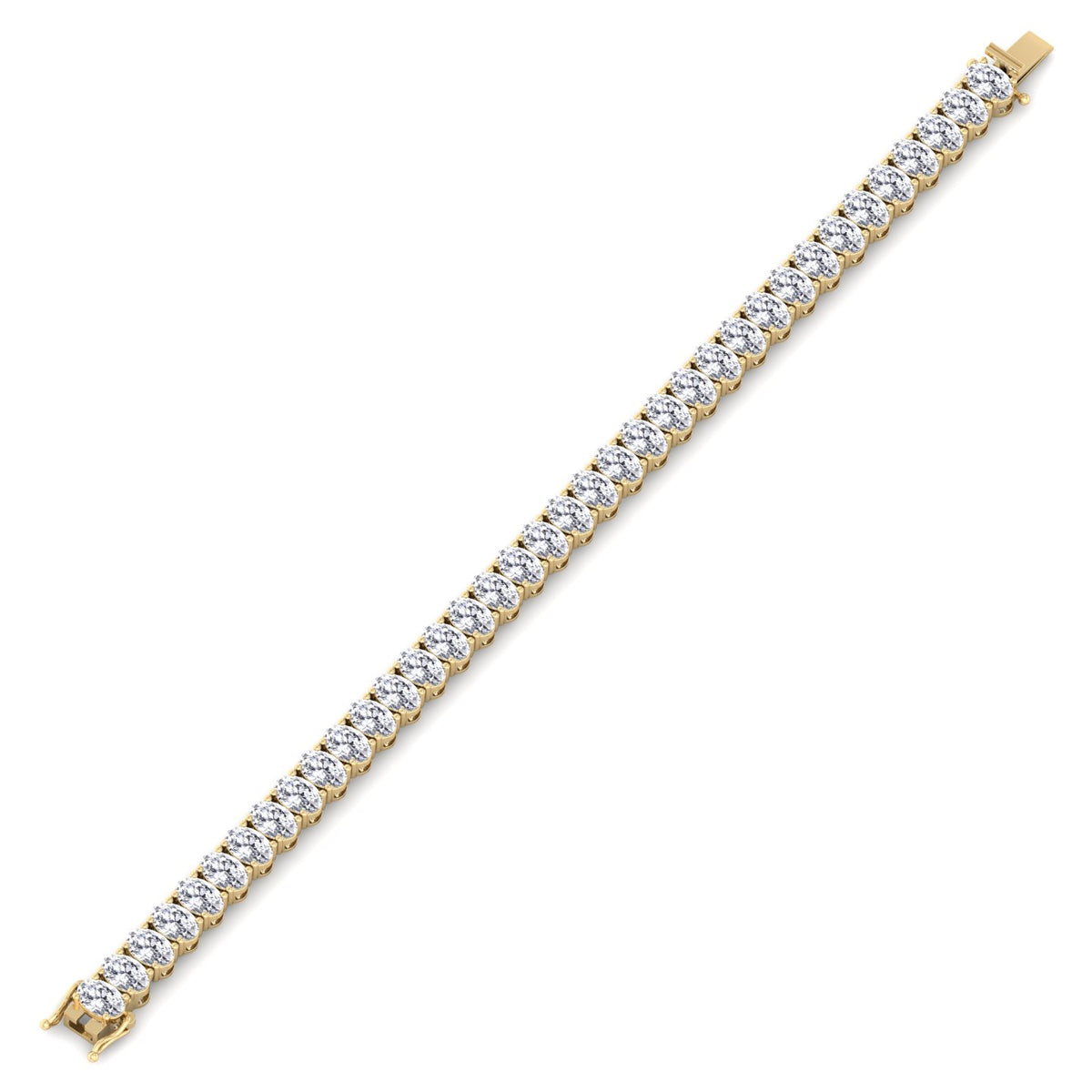 Foothill - 4 Prong Oval Shape Natural Diamond Tennis Bracelet - Gem Jewelers Co