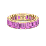 Mia - 5CT Pink Sapphire Eternity Band In Emerald Cut - Gem Jewelers Co