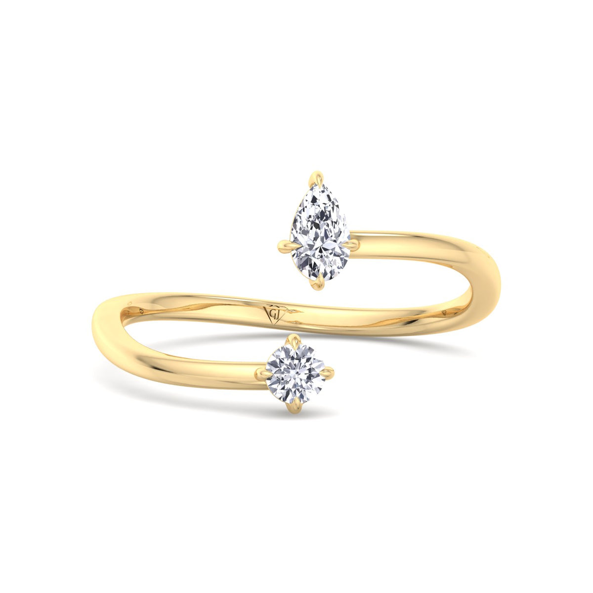 Calista - Pear & Round Cut Diamond Stackable Ring - Gem Jewelers Co