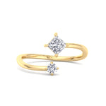 Ora - Princess & Round Cut Diamond Stackable Ring - Gem Jewelers Co