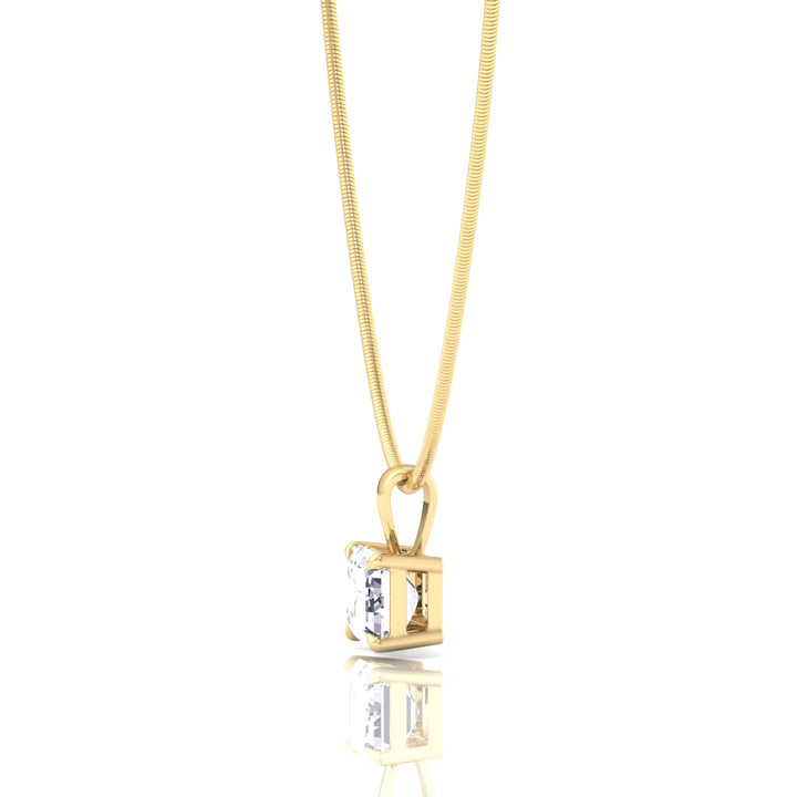 Emerald-Cut-Natural- Diamond Necklace -Pendant on Luxe -Omega Chain