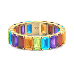 Cartia - Multi-Color Emerald Shape Eternity Band - Gem Jewelers Co
