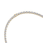 Oval Shape East to West Natural Diamond Tennis Necklace Yellow Gold 14K