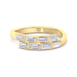 Giselli - Baguette Shape Bezel Setting Diamond Wrap Ring - Gem Jewelers Co