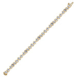 Bezel Multi Shape Natural Diamond Tennis Bracelet in Solid Yellow Gold 