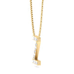 Z Initial Natural Diamond Pendant Necklace Yellow Gold 