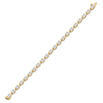 Bezel Set Emerald Cut Natural Diamond Station Bracelet Yellow Gold