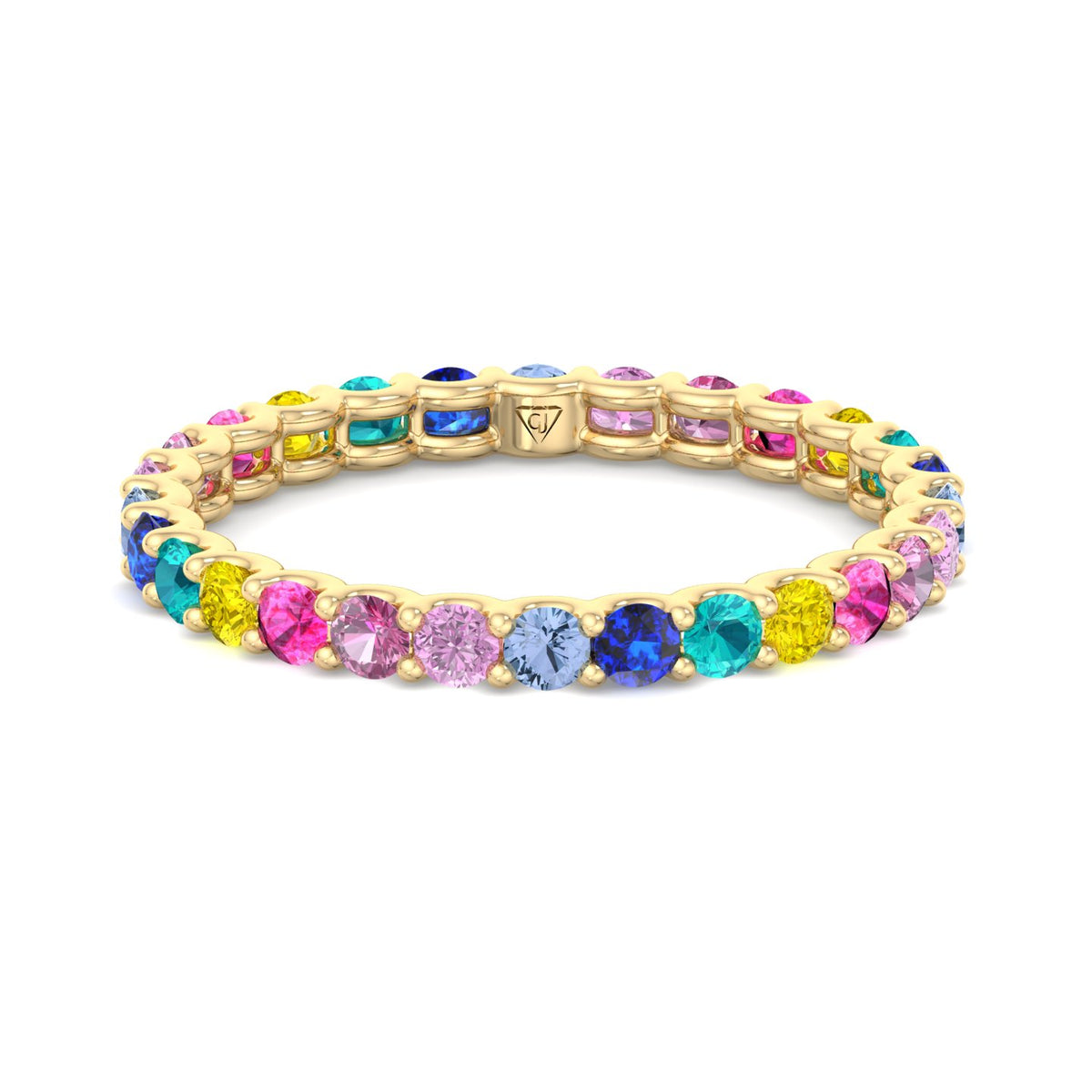 Luccia - Multi-Color Gemstones Eternity Band - Gem Jewelers Co