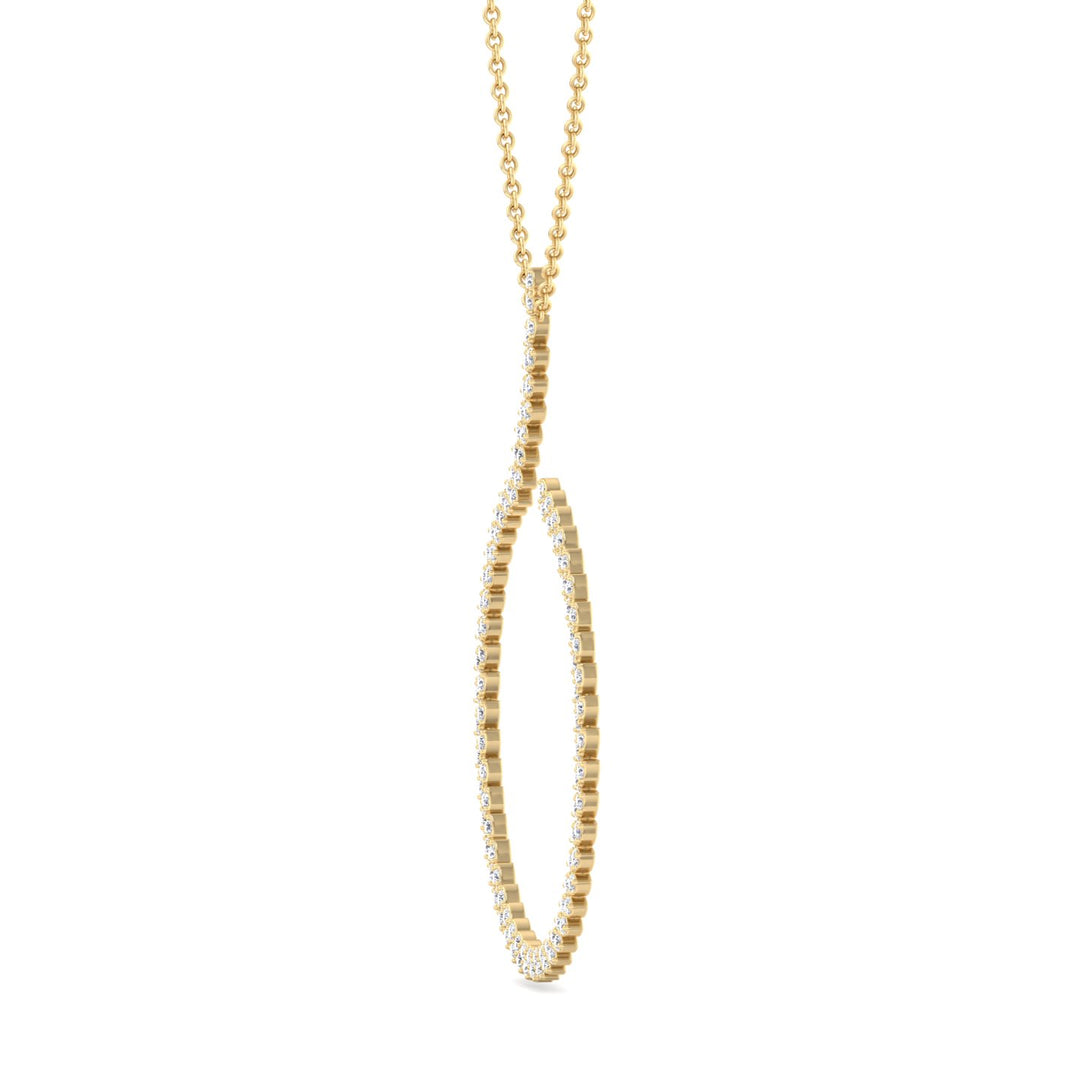 4.8CT T.W. Circle Swirl Pendant with Marquise Shape Yellow Gold
