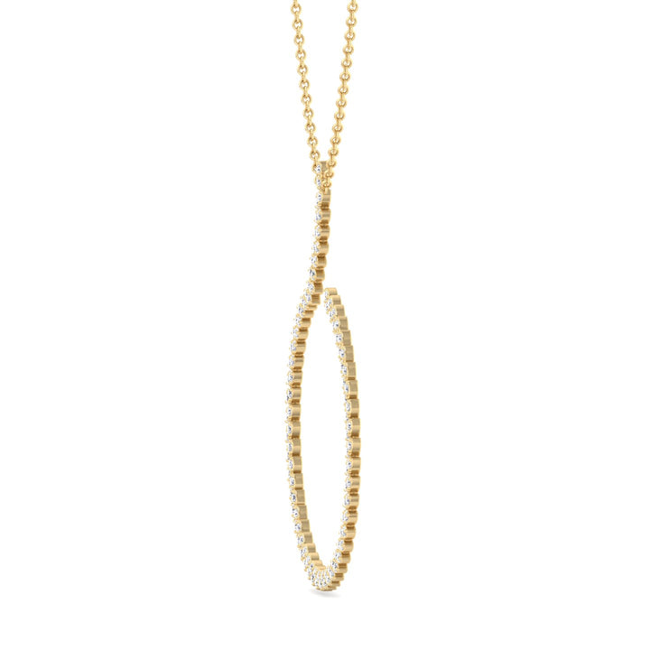4.8CT T.W. Circle Swirl Pendant with Marquise Shape Yellow Gold