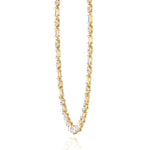 Alternating Emerald and Round Natural Diamond Tennis Necklace Yellow Gold