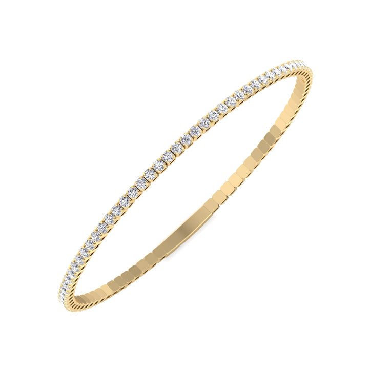 Flexible Natural Diamond Full Bangle in 14K yellow Gold