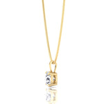 Round Shape - Natural Diamond Necklace Pendant-  on Luxe Omega Chain