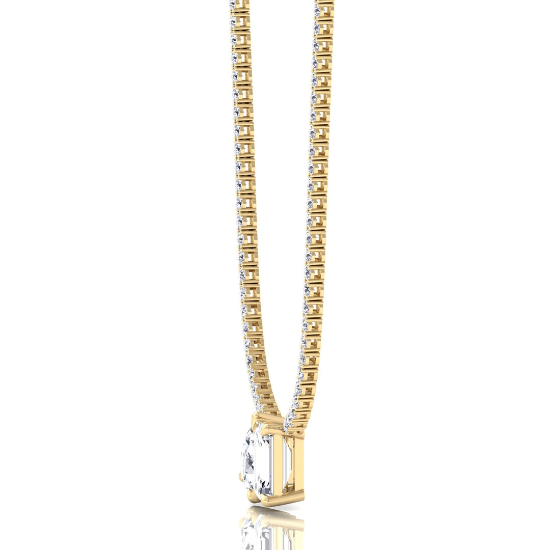 Toi Et Moi Pear and Emerald Natural Diamond Tennis Necklace