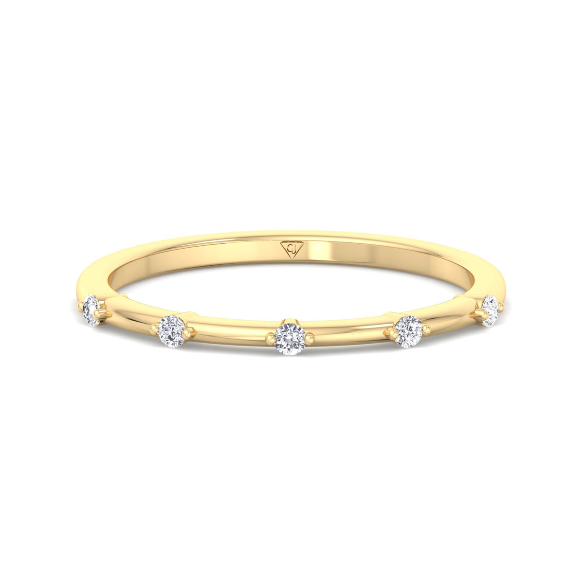 Myra - 5 Stone Round Diamond Dainty Ring Single Prong - Gem Jewelers Co