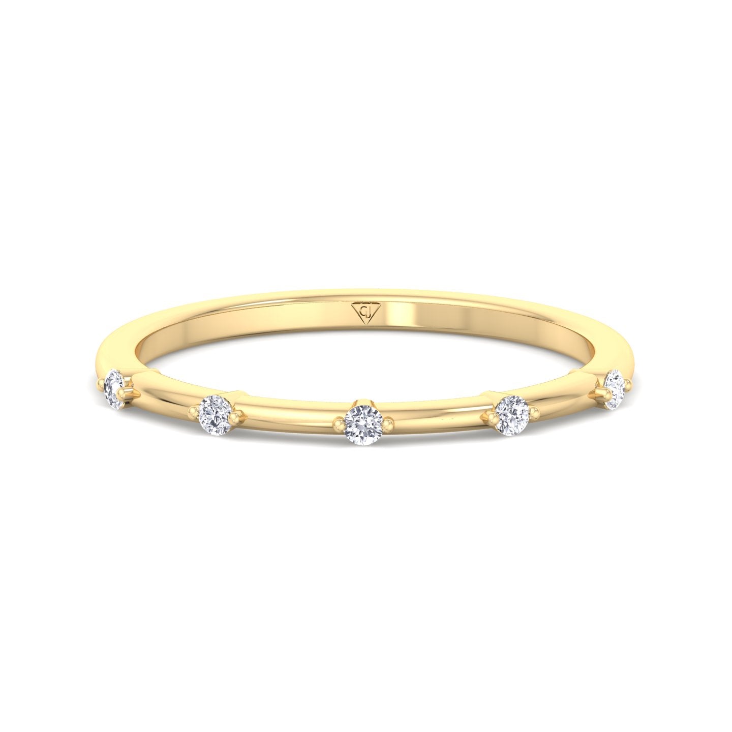 Myra - 5 Stone Round Diamond Dainty Ring Single Prong - Gem Jewelers Co