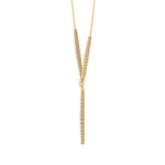 Natural Eternity Style Diamond Lariat  Necklace Yellow Gold 