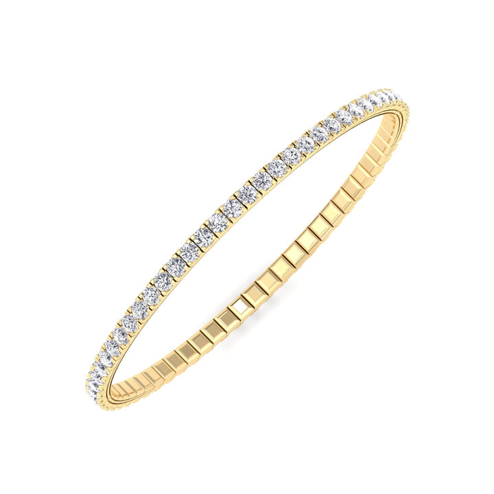 Flexible Tennis Bracelet -14K-6CT-Yellow Gold