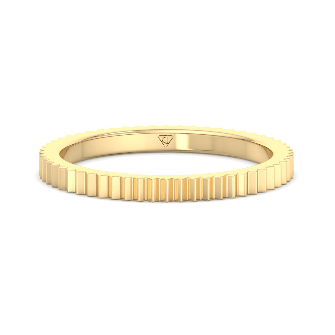 Franco - Unisex 2mm Fluted Gold Band - Gem Jewelers Co