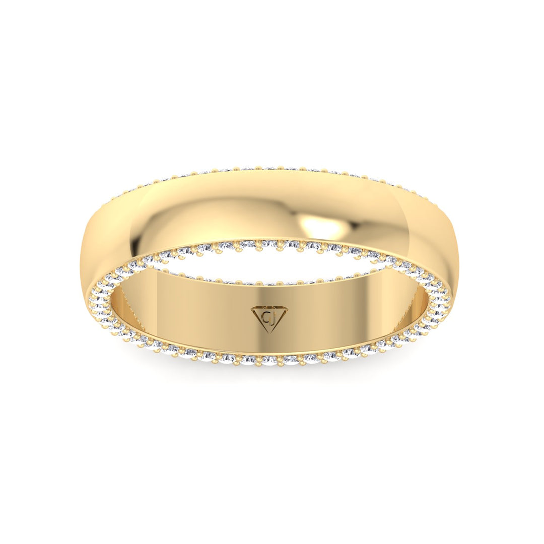 Yellow Gold 0.52CT Hidden Diamond Halo Band