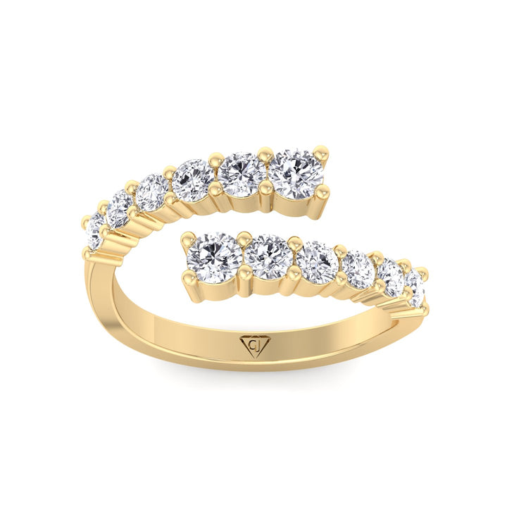 Yellow Gold Graduated Round Cut Diamond Ring