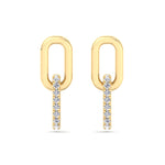 YG Paperclip Chain Lab Grown Diamond Earrings 4