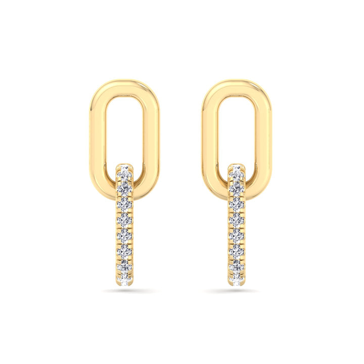 YG Paperclip Chain Lab Grown Diamond Earrings 4