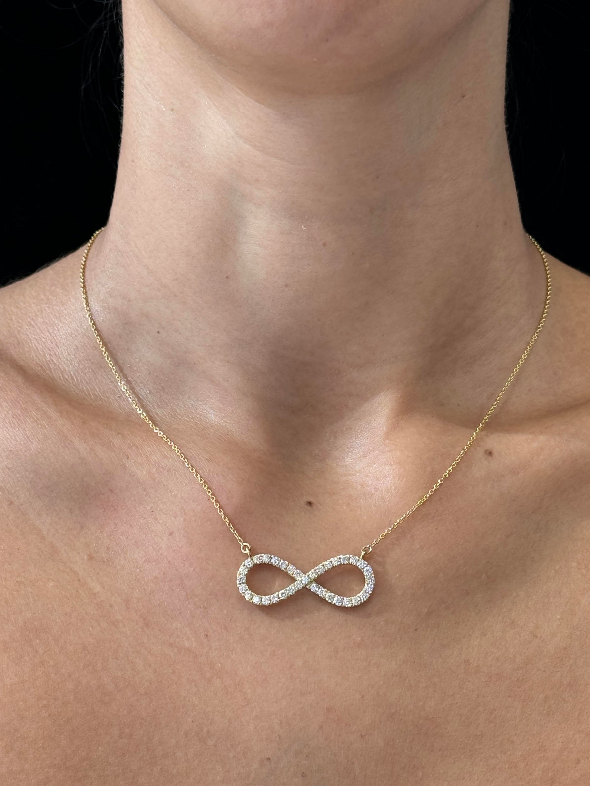 Great Mothers Day Gift - .92CT T.W Infinity Natural Diamond Pendant