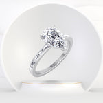 Gina - Pear Shape Diamond Engagement Ring with Baguette Shape Channel Set Side Stone Band - Gem Jewelers Co