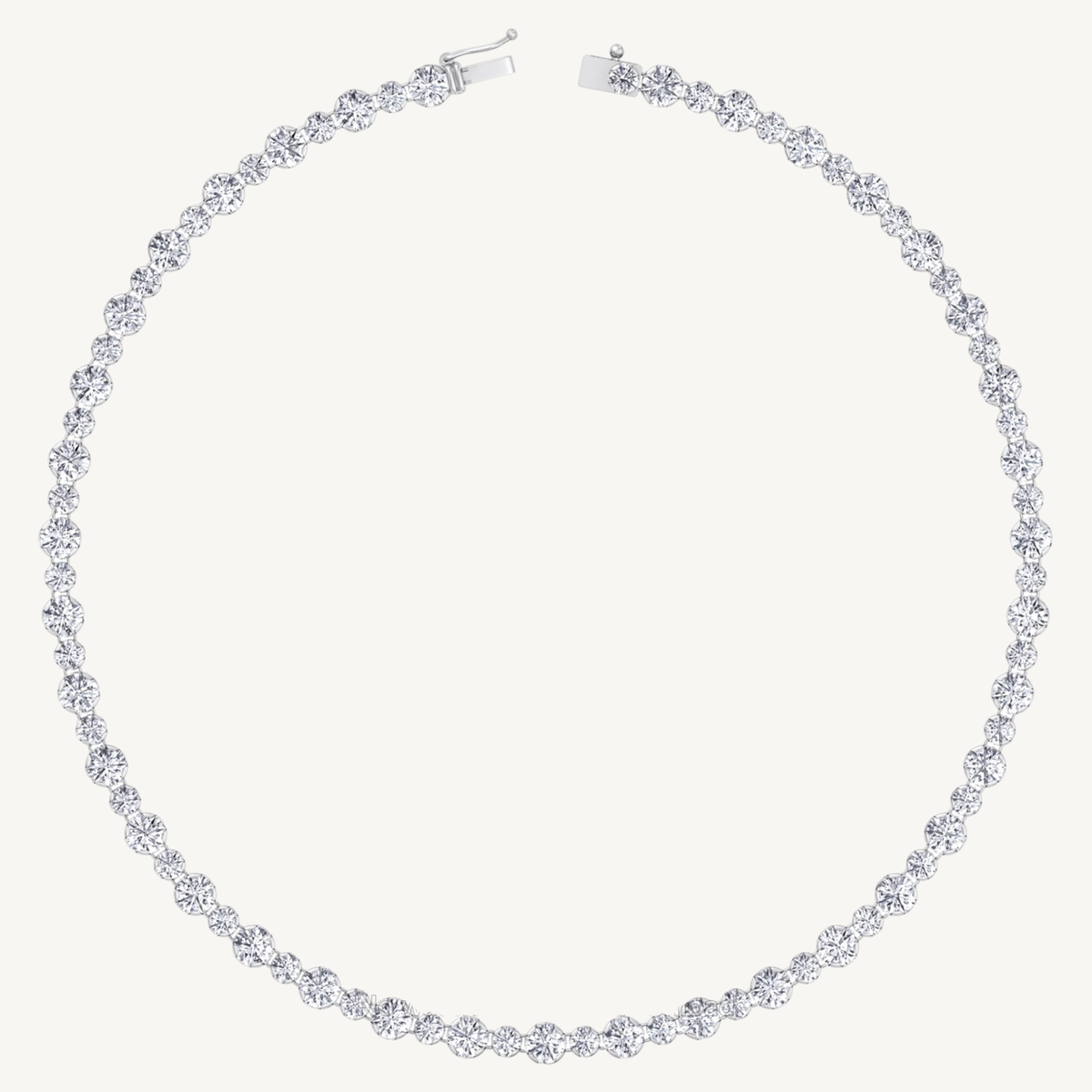 Alternating Size Diamond Tennis Necklace