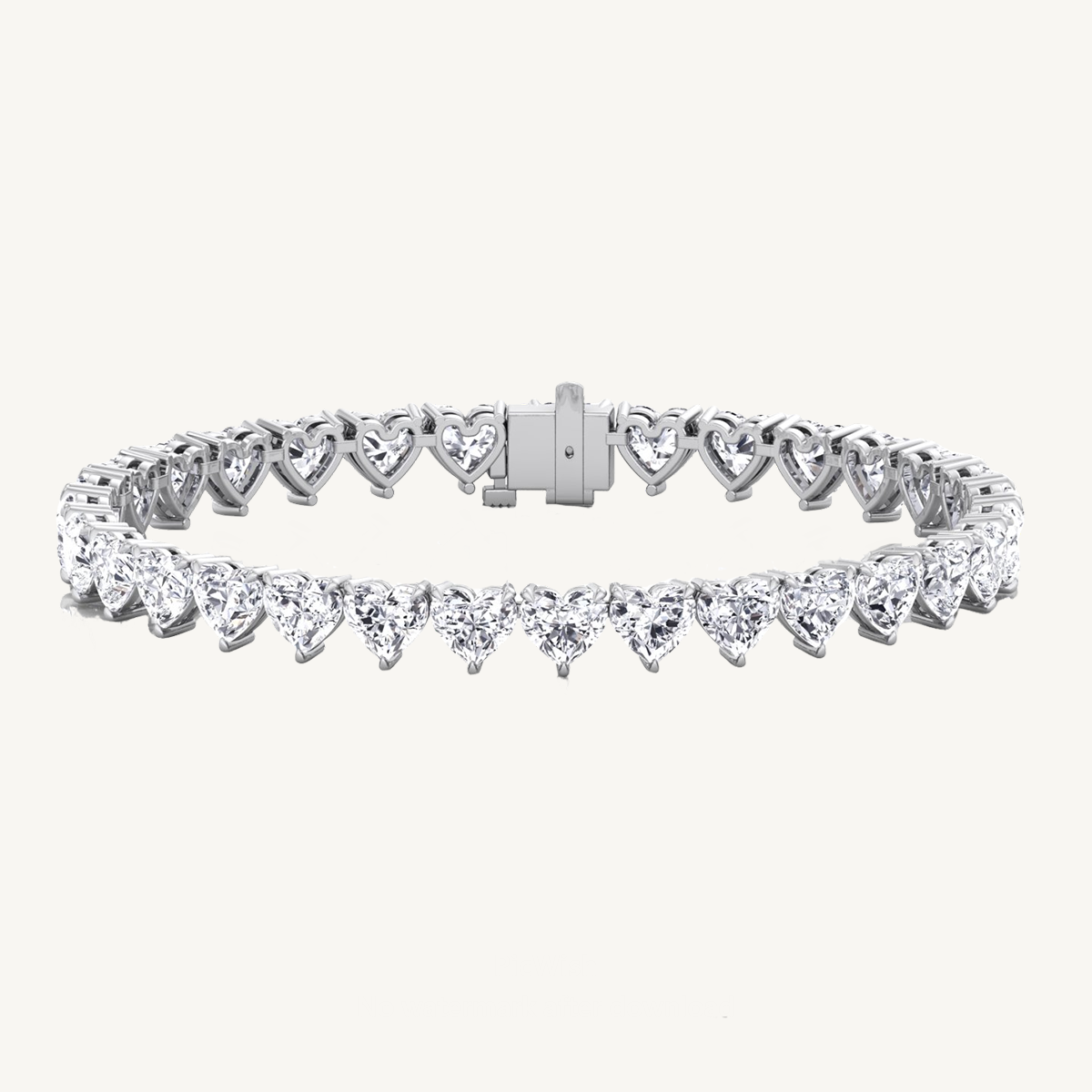 Heart Shape Natural Diamond Tennis Bracelet in 14K Solid Gold