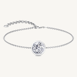 Bezel set natural diamond solitaire bracelet 14K gold