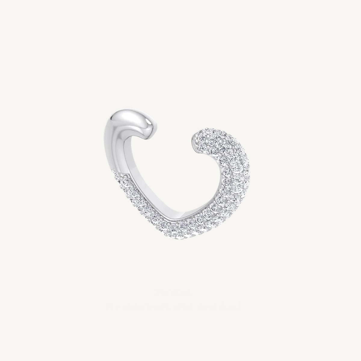 1.17CT T.W Heart Shaped Pave Diamond Ear Cuff