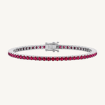4-prong natural red ruby tennis bracelet 14K gold