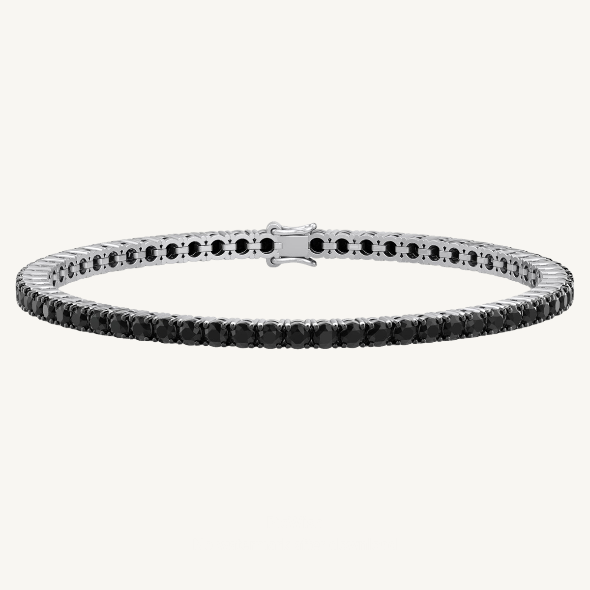 Natural Black Diamond Tennis Bracelet in Platinum