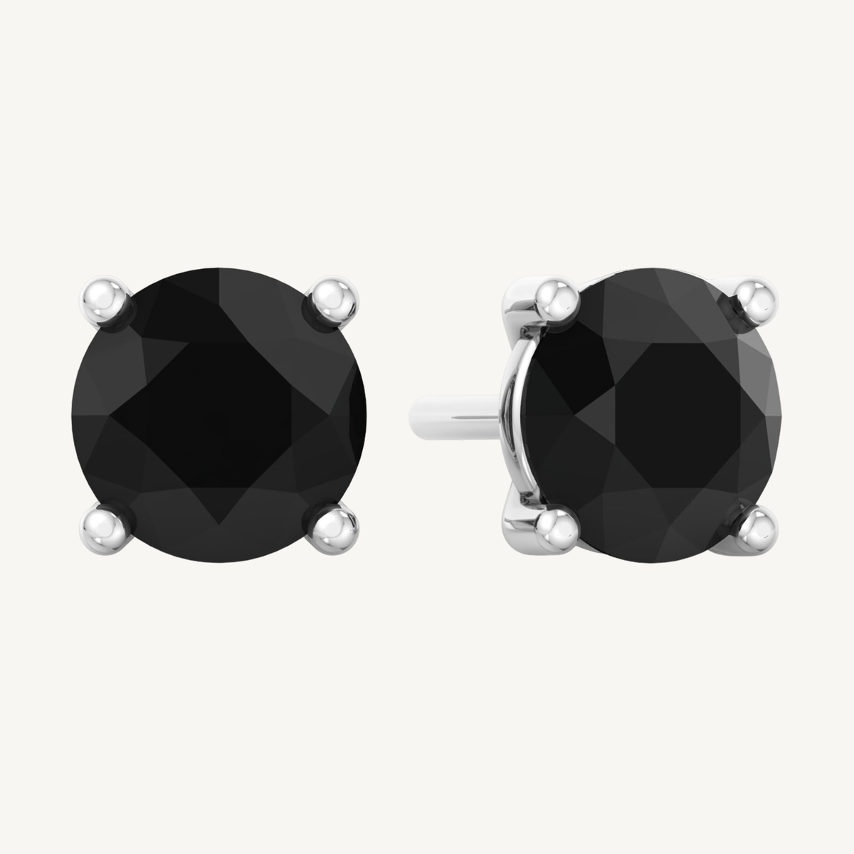 Men's Round Black Diamond Studs