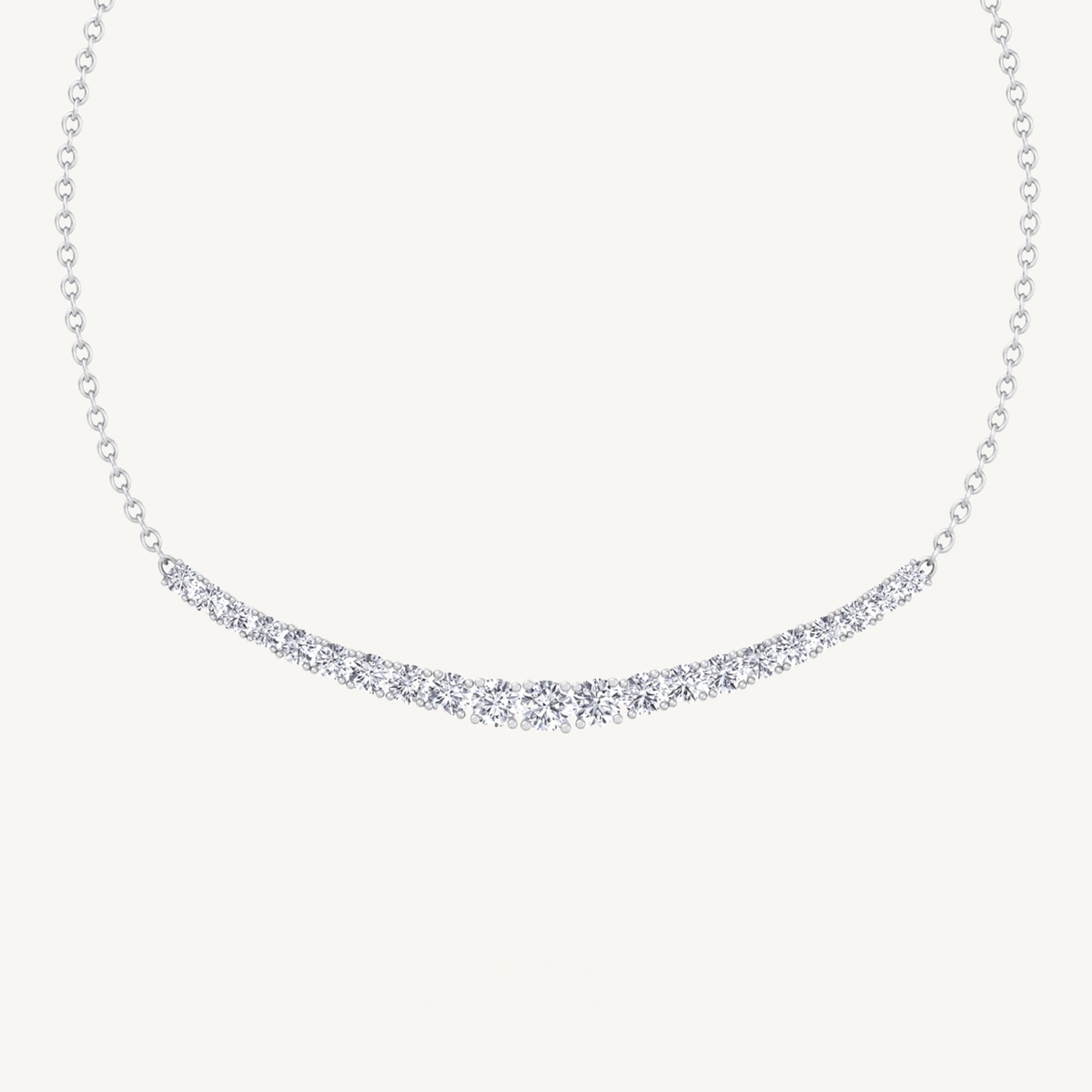 Graduated Natural Diamond Tennis Necklace with Chain