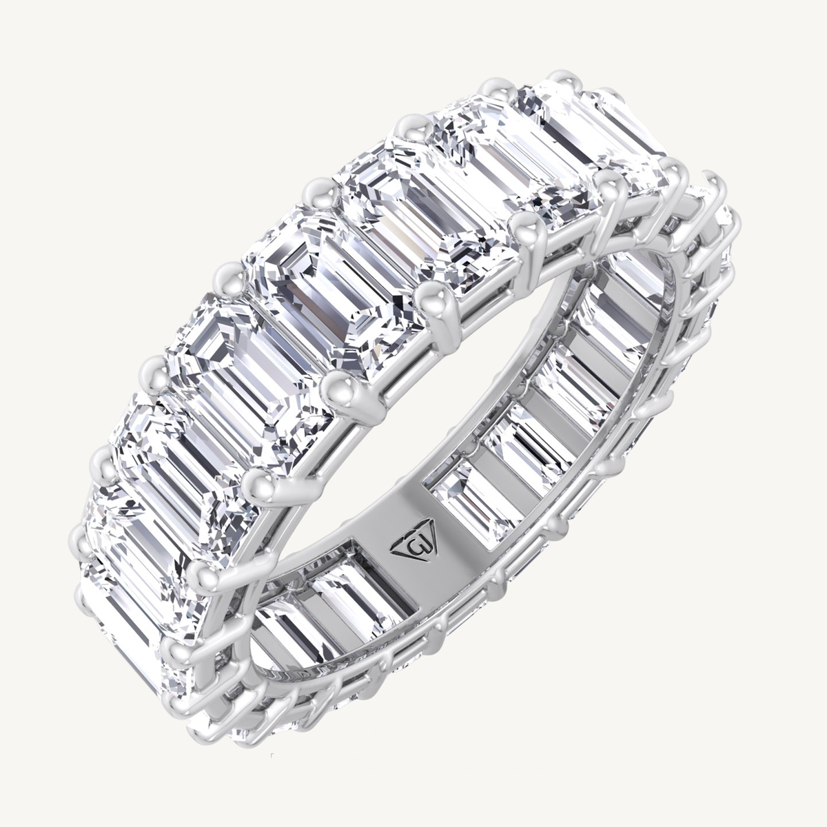 Emerald Cut Natural Diamond Eternity Band