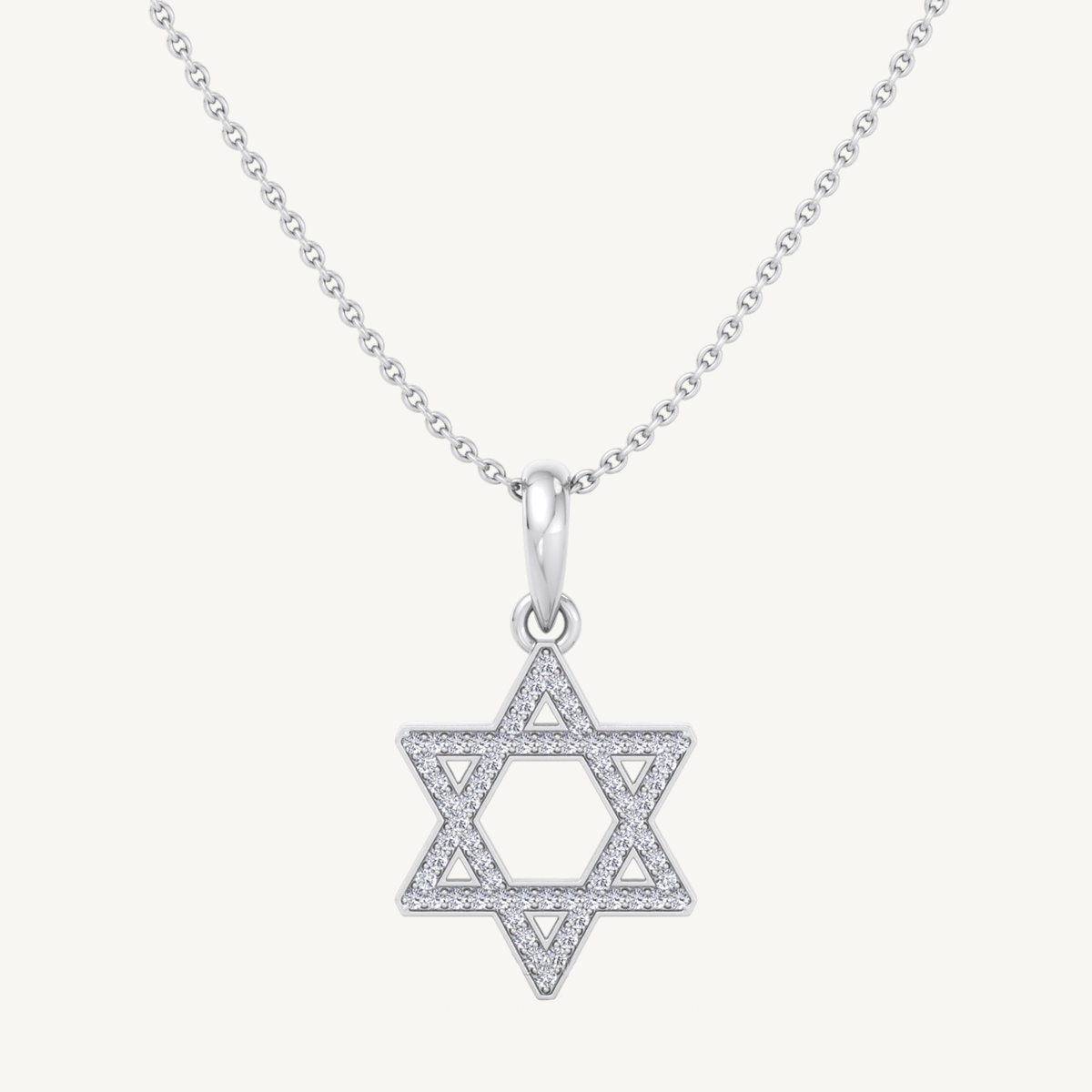 .35CT Star Of David Pendant Natural Diamond Pendant Necklace