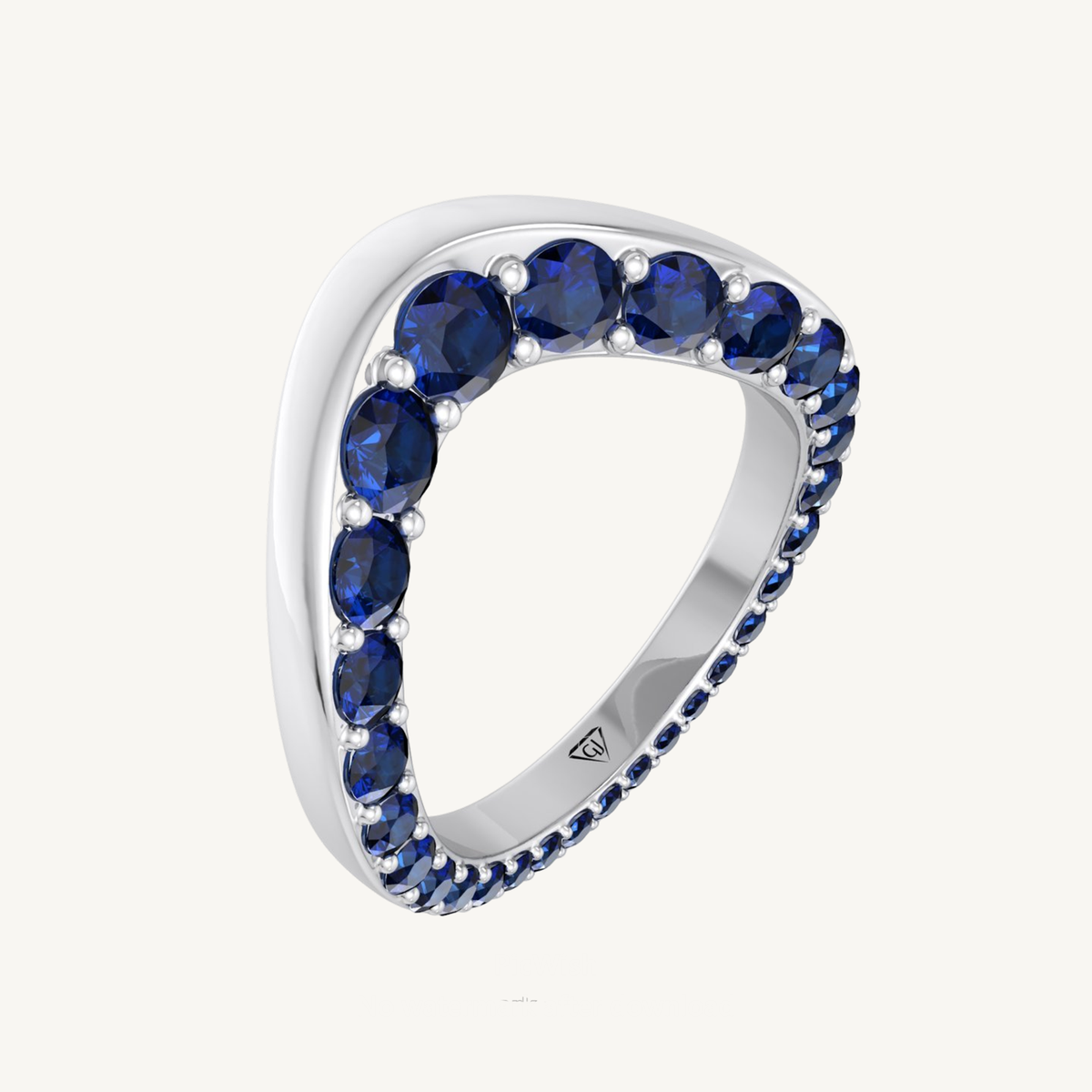 Natural Blue Sapphire Invisible Halo Eternity Band