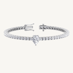 7CT natural diamond bracelet with pear shape center stone