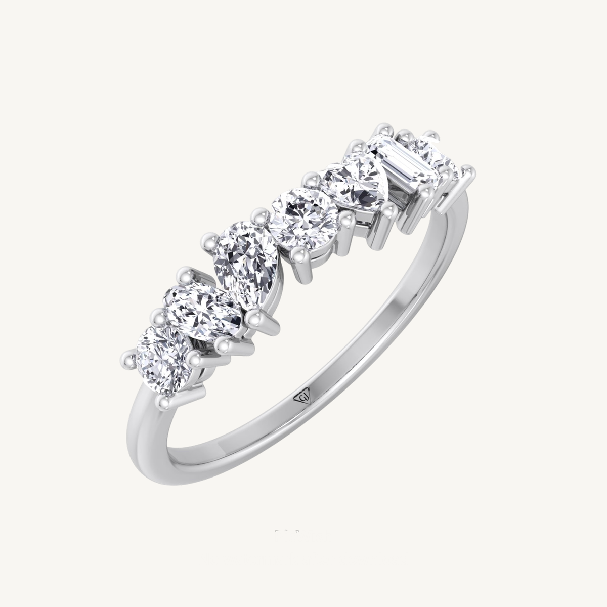 Multi Shape Half Way Natural Diamond Eternity Band