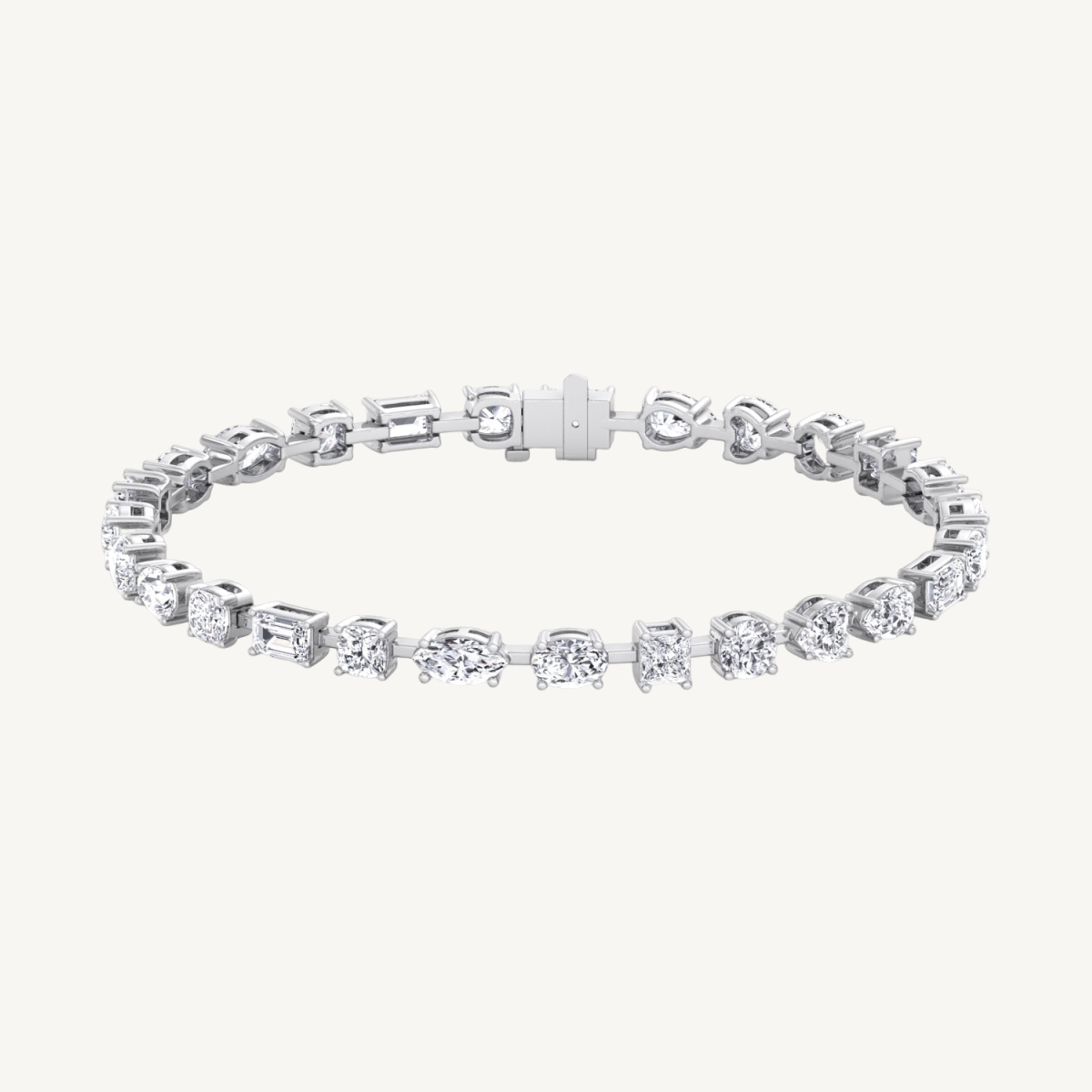 10.50CT multi-shape natural diamond tennis bracelet 14K gold