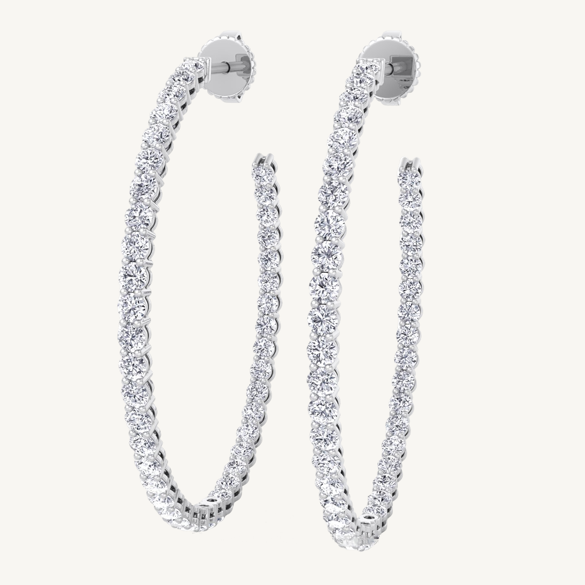 6.2CT Round Diamond Inside Out Hoops