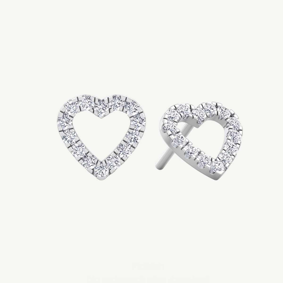 Open Heart Diamond Studs ( 0.40ct )