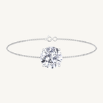 Round natural diamond solitaire bracelet 14K gold