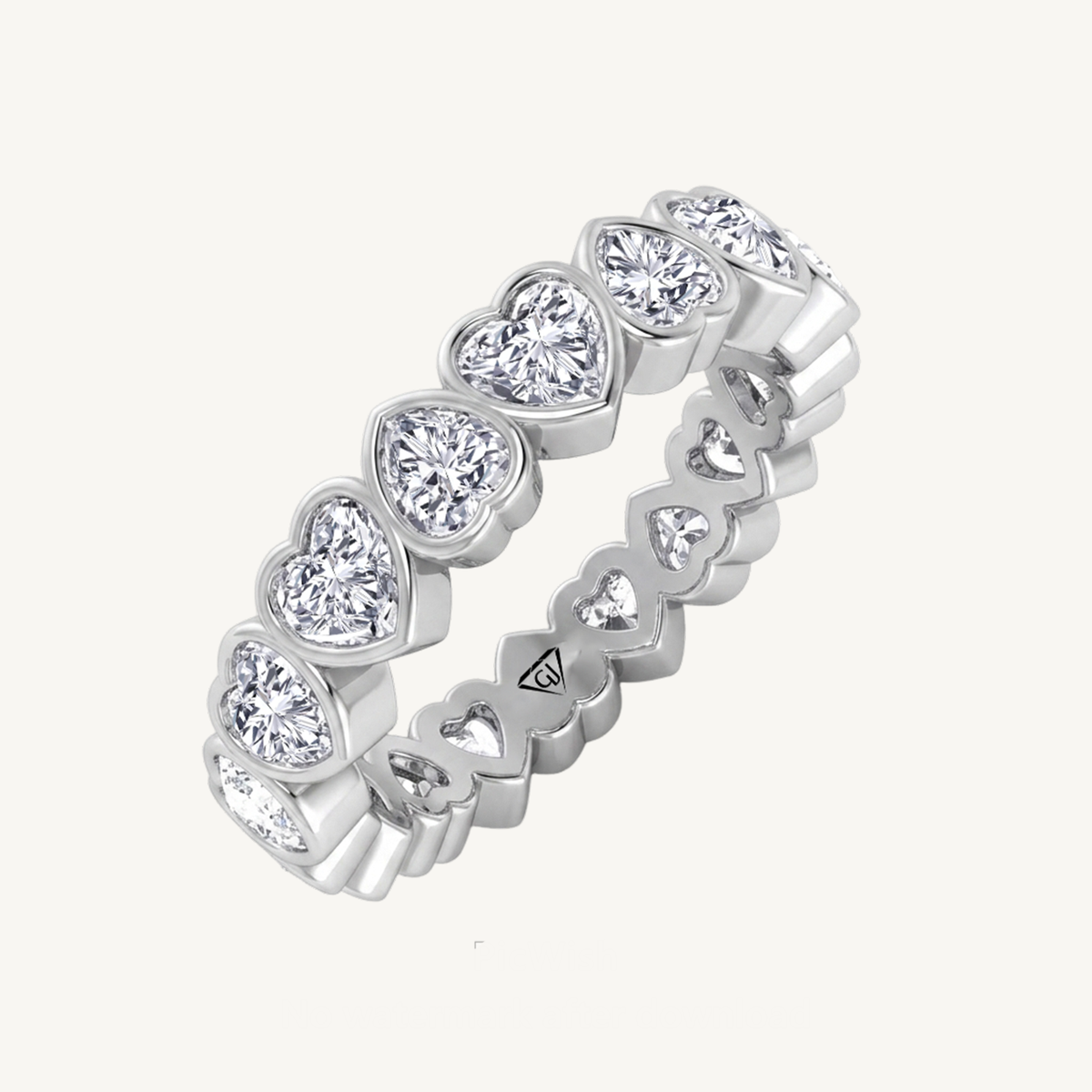 Heart Shape Bezel Set Diamond Eternity Band