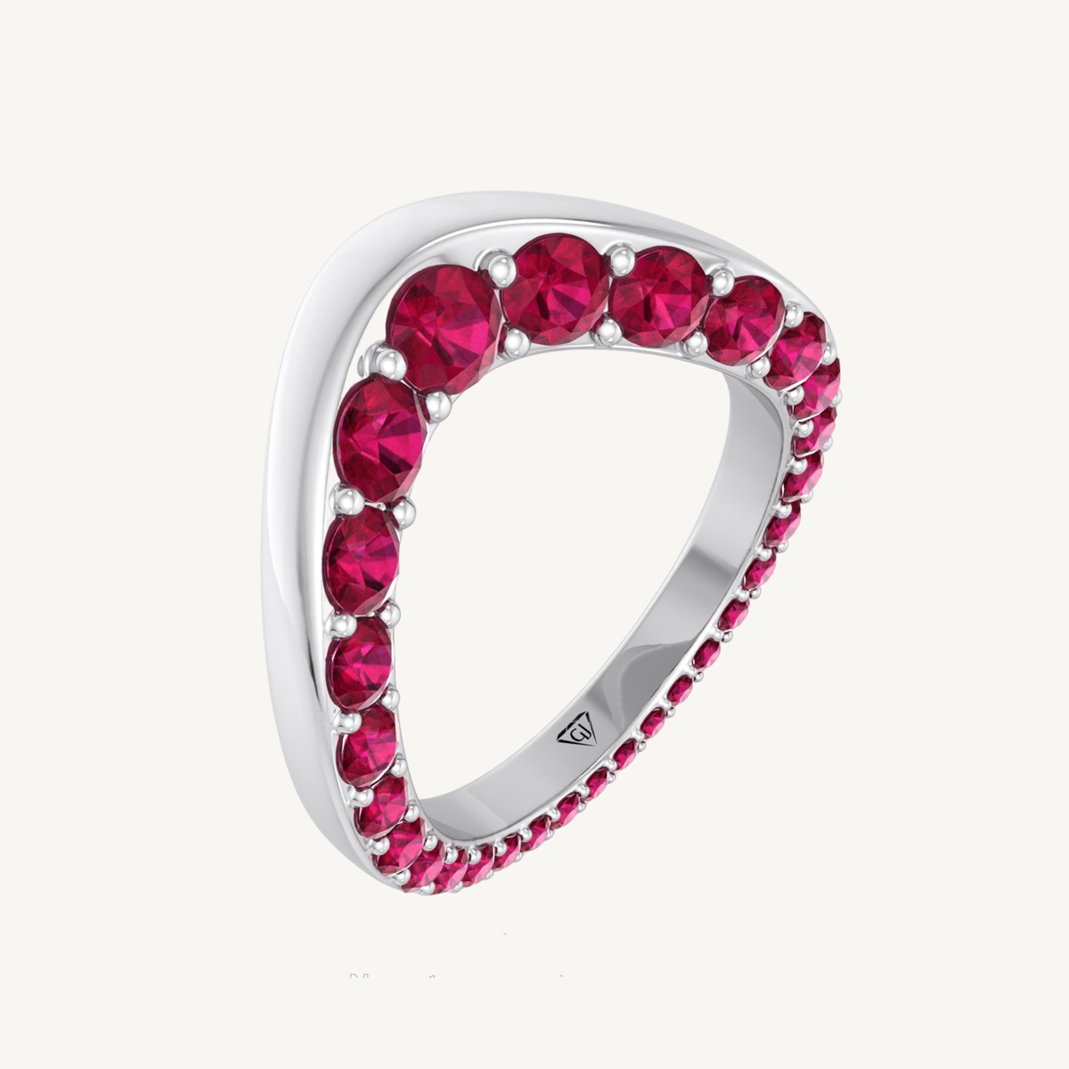 Natural Red Ruby Invisible Halo Eternity Band